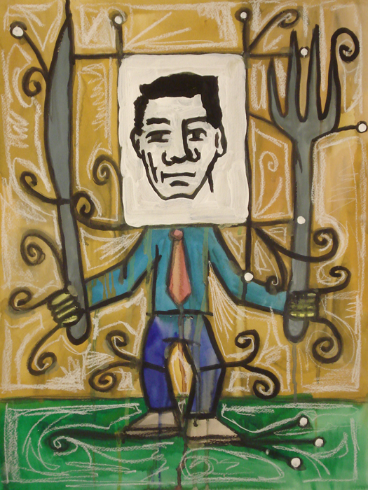 manly blockheaded man