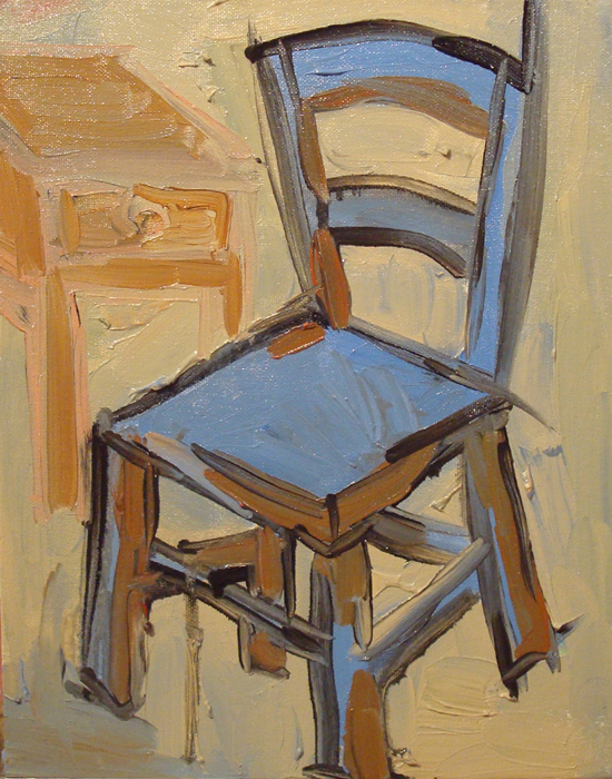 blue chair with stand