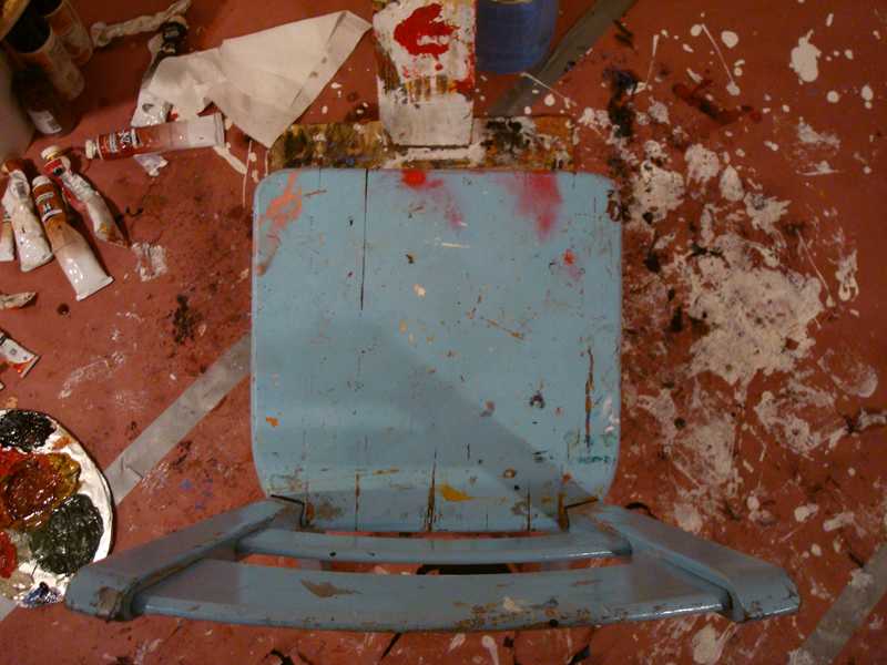 blue chair top down
