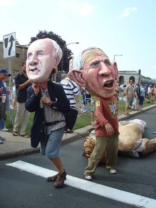 McCrazy and Bush dragging Lady Liberty