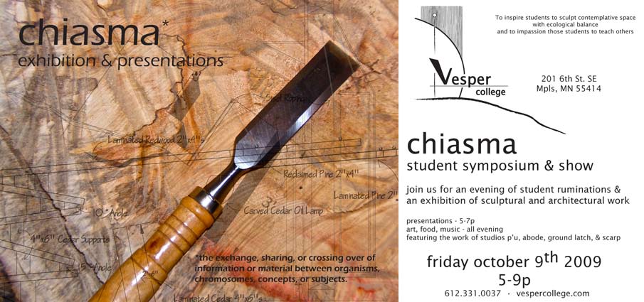 Chiasma Show Oct 9 at Vesper College 