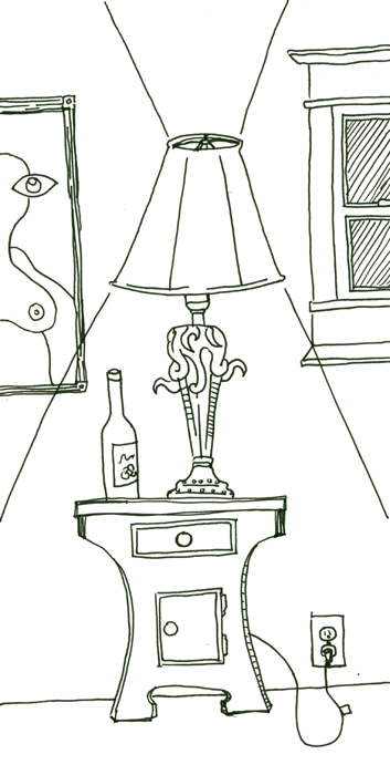 wine and lamp