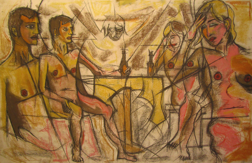 untitled drawing of the beginning of a fight