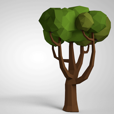 low poly dancing tree