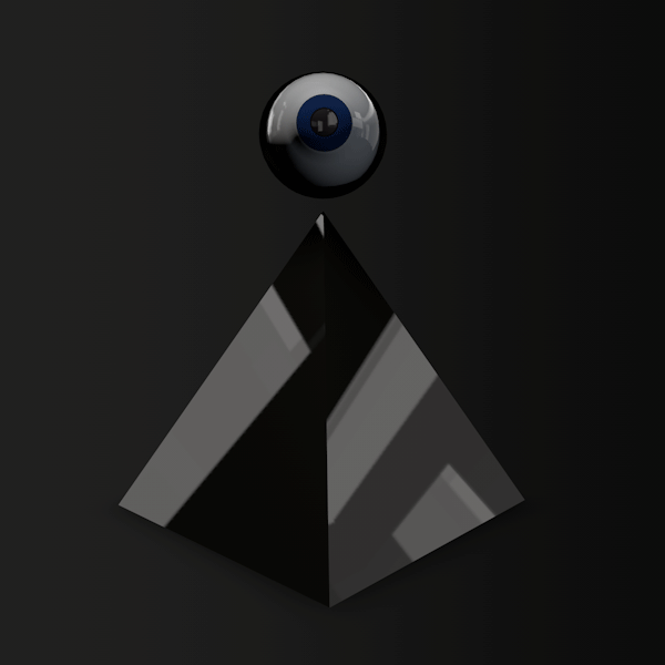 blinking eyeball above pyramid